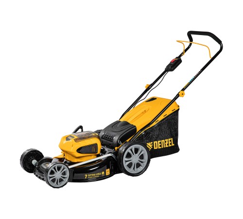 Газонокосилка аккумуляторная бесщеточная RLM450-36, Li-ion, 36 В, 4 Ач, 450 мм, травосборник 40 л Denzel