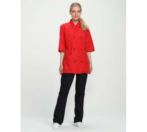 Костюм женский повара Шеф (тк.ТиСи), черный/красный