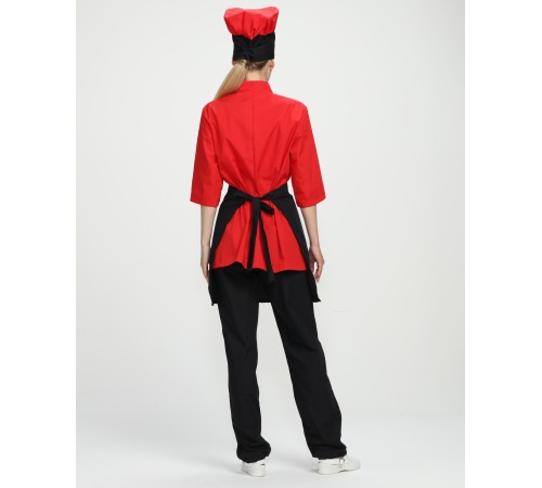 Костюм женский повара Шеф (тк.ТиСи), черный/красный