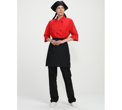 Костюм женский повара Шеф (тк.ТиСи), черный/красный