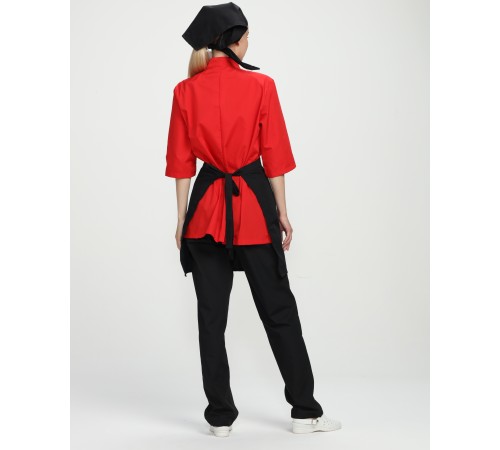 Костюм женский повара Шеф (тк.ТиСи), черный/красный