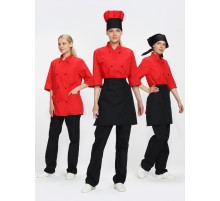 Костюм женский повара Шеф (тк.ТиСи), черный/красный