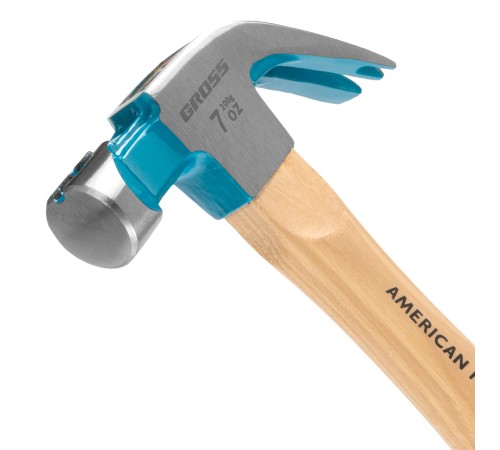 Молоток-гвоздодер, 200 г, угол 45, магнит, обрезиненная рукоятка American hickory GROSS Молоток-гвоздодер, 200 г, угол 45, магнит, обрезиненная рукоятка American hickory GROSS