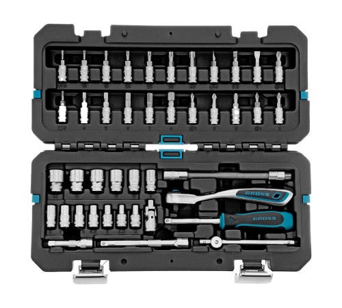 Набор инструментов 42 предмета, 120 зубьев, CrV, 1/4