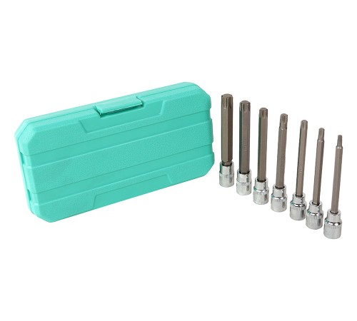 Набор головок TORX 3/8&ampquot, 110мм, T25-60, 7шт, пластиковый кейс, СrV Sturm!