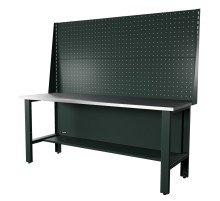 RUNTEC RTI20Z-NI-NI-P20-P20-7016 Верстак серии Industrial, 2000 мм, оцинк, экран 1000, серый RAL 7016