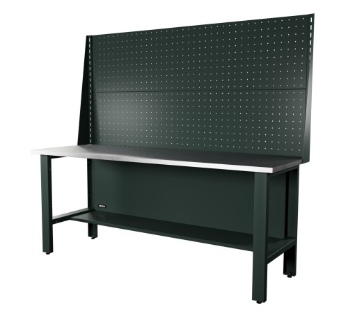 RUNTEC RTI20Z-NI-NI-P20-P20-7016 Верстак серии Industrial, 2000 мм, оцинк, экран 1000, серый RAL 7016