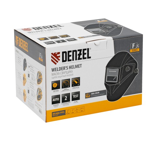 Щиток защитный лицевой (маска сварщика) F9, см. окно 100x60, Real Color, DIN 4-8/9-13// Denzel