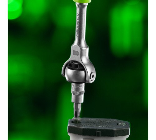 Ключ-трещотка 1/4", 72 зуба, поворотная голова, с быстрым сбросом Сибртех         