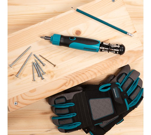 Отвертка реверсивная, механизм SmartPush 12 шт, S2 Gross