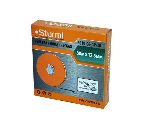 Рулетка 30м геодезическая, закрытый корпус, Sturm!