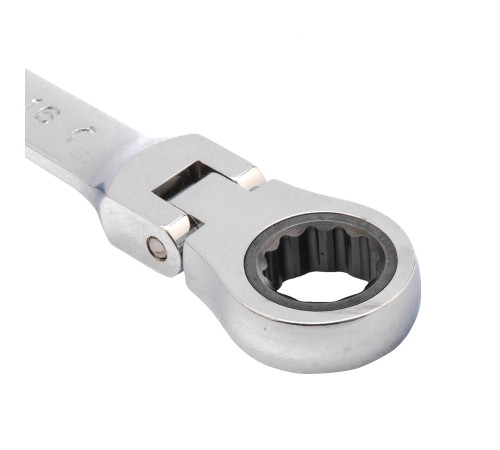 Ключ комбинированный трещоточный, 16 мм, CrV, шарнирный, зеркальный хром Matrix