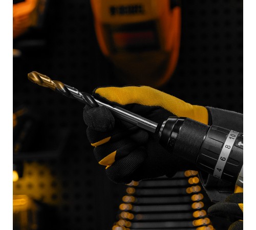 Сверло спиральное по металлу 12 x 151мм, Р6М5, Golden Tip, многогранная заточка Denzel