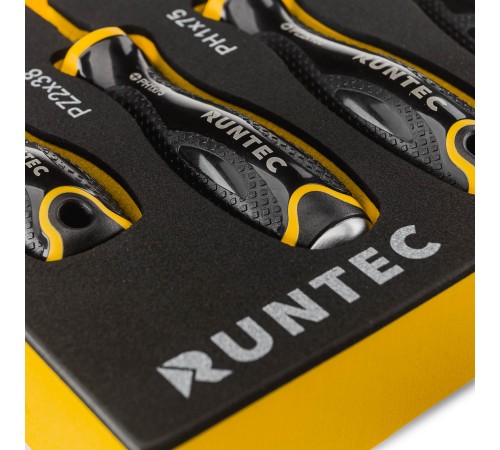 RUNTEC RT-SDE8S Набор усиленных и стандартных отверток RUNTEC CrV, S2 в ложементе EVA, 8 предметов RUNTEC RT-SDE8S Набор усиленных и стандартных отверток RUNTEC CrV, S2 в ложементе EVA, 8 предметов