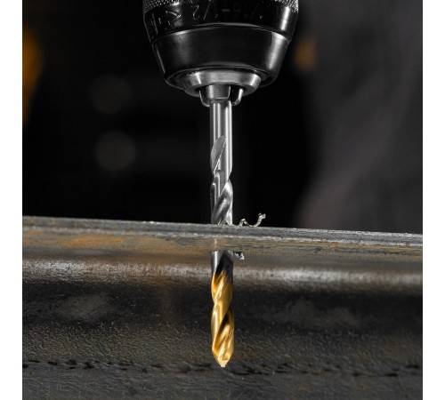 Набор сверл по металлу, 1,5-6,5мм, Р6М5-TiN, Golden Tip, 13 шт Denzel