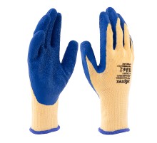 Перчатки трикотажные, полиэфирные, латексное рельефное покрытие, размер 9 Сибртех