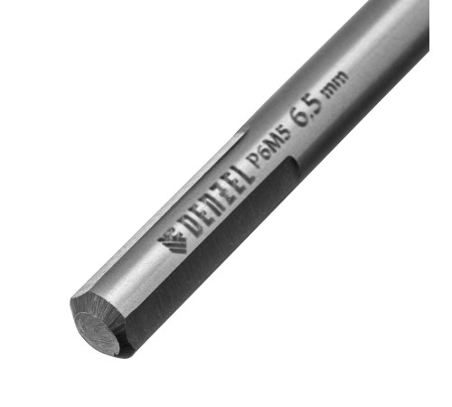Сверло спиральное по металлу 6,5 x 93мм, Р6М5, Golden Tip, многогранная заточка Denzel