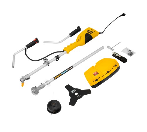 Триммер электрический TE-1400, 1400 Вт, 420 мм, катушка + диск, разборная штанга Denzel