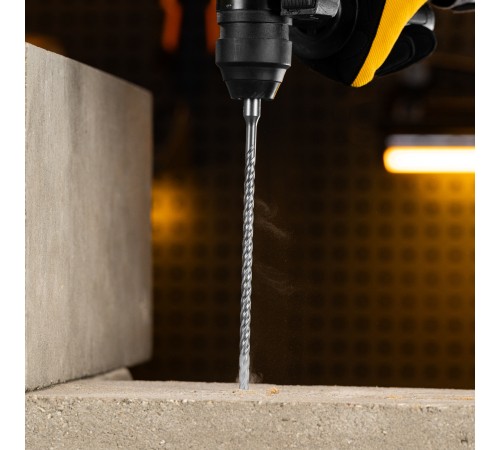 Бур по бетону, цельная крестовая пластина, 6x265 мм, SDS PLUS Denzel
