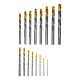 Набор сверл по металлу, 1-10 мм, Р6М5-TiN, Golden Tip, 19 шт Denzel