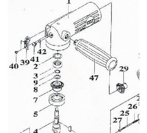 Ремкомплект для шлифмашины пневматической (УШМ) QB-135, комплект конических шестерней (включая 7,29) MIGHTY SEVEN QB-135T01