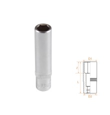 Головка торцевая глубокая шестигранная 1/4", 8 мм AFFIX AF00120008