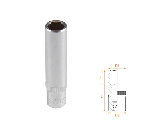 Головка торцевая глубокая шестигранная 1/4", 8 мм AFFIX AF00120008 Головка торцевая глубокая шестигранная 1/4", 8 мм AFFIX AF00120008