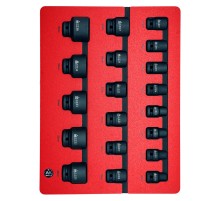 Набор ударных торцевых головок 1/2", шестигранные, 10-36 мм, ложемент, 19 предметов МАСТАК 5-054019