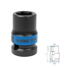 Головка торцевая ударная шестигранная 1/2", 14 мм KING TONY 453514M Головка торцевая ударная шестигранная 1/2", 14 мм KING TONY 453514M