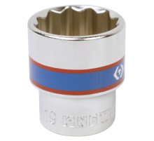 Головка торцевая стандартная двенадцатигранная 3/8", 19 мм KING TONY 333019M