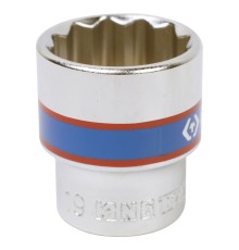 Головка торцевая стандартная двенадцатигранная 3/8", 19 мм KING TONY 333019M Головка торцевая стандартная двенадцатигранная 3/8", 19 мм KING TONY 333019M
