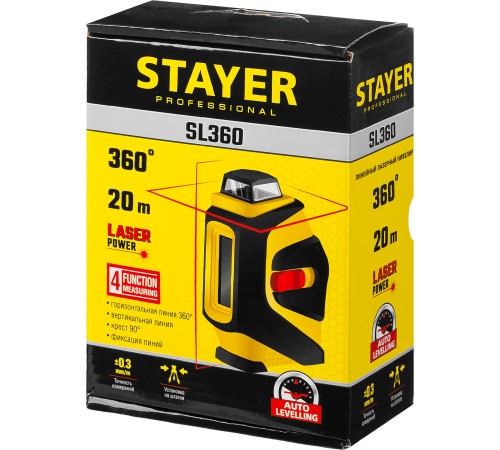 STAYER 20 м, линейный лазерный нивелир SL360 34962 Professional STAYER 20 м, линейный лазерный нивелир SL360 34962 Professional