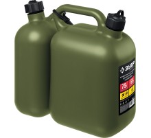 ЗУБР 5 + 2.5 л, пластиковая усиленная двухсекционная канистра, Профессионал (38367-7.5)