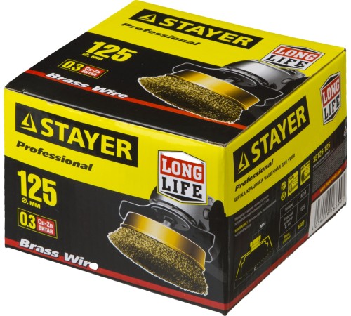 STAYER Ø 125 мм, щетка чашечная для УШМ 125 мм, 35125-125 STAYER Ø 125 мм, щетка чашечная для УШМ 125 мм, 35125-125