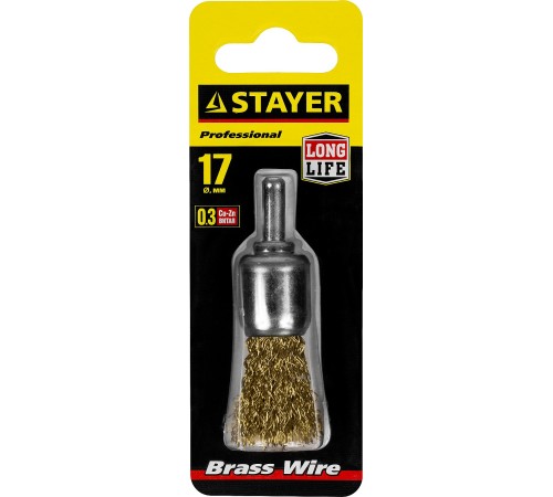 STAYER Ø 17 мм, щетка кистевая для дрели 35113-17 STAYER Ø 17 мм, щетка кистевая для дрели 35113-17
