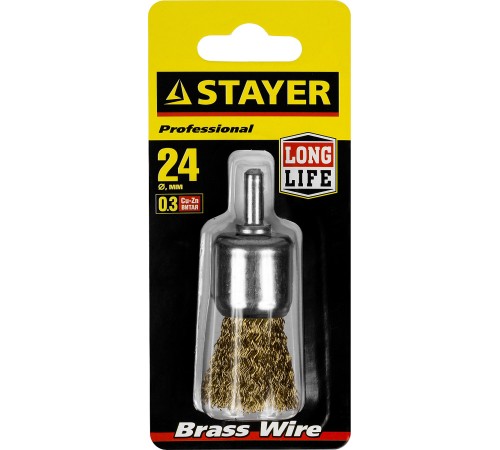 STAYER Ø 24 мм, щетка кистевая для дрели 35113-24 STAYER Ø 24 мм, щетка кистевая для дрели 35113-24