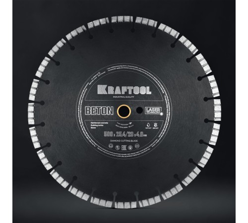 KRAFTOOL BETON 500 мм (25.4/20 мм, 12х4.0 мм), алмазный диск (36686-500)