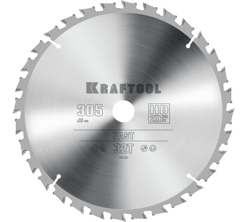 KRAFTOOL Fast, 305 х 30 мм, 32Т, пильный диск по дереву (36950-305-30) KRAFTOOL Fast, 305 х 30 мм, 32Т, пильный диск по дереву (36950-305-30)
