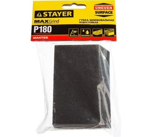 STAYER 100x68x42x26мм, P180, угловая, средняя жесткость, губка шлифовальная 3561-180