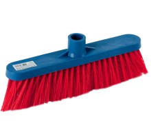 Пластиковая колодка 27см с пластиковым держателем для черенка, d 21 мм, мягкая щетина 60мм, без черенка, щетка для пола (39120)
