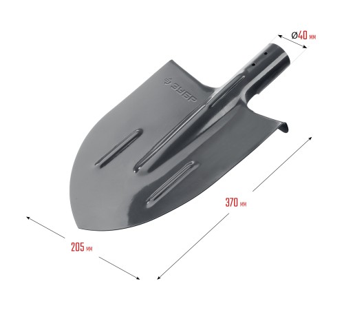 ЗУБР 380х208, с ребрами жесткости ЛКО, без черенка, лопата штыковая 39414