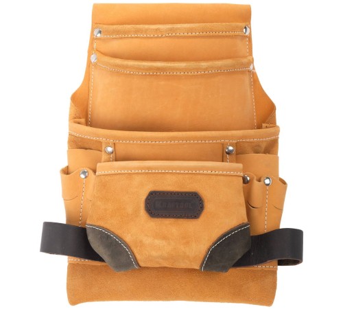 KRAFTOOL кожа, 10 карманов, петля (скоба) для крупного инструмента, сумка поясная для инструментов 1-38531