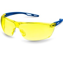 ЗУБР БОЛИД, открытого типа, жёлтые, сферические стёкла устойчивые к запотеванию, защитные очки, Профессионал (110486)