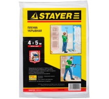 STAYER 4 м, 5 м, 12 мкм, защитная укрывочная пленка (1225-15-05) STAYER 4 м, 5 м, 12 мкм, защитная укрывочная пленка (1225-15-05)