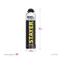 STAYER 100% Cleaner, 500 мл, очиститель монтажной пены, Professional (41139) STAYER 100% Cleaner, 500 мл, очиститель монтажной пены, Professional (41139)