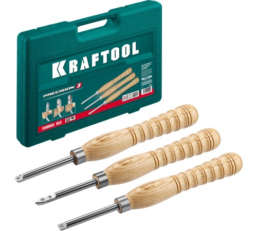 KRAFTOOL 3 шт., набор ручных резцов по дереву Precision-3 18369 KRAFTOOL 3 шт., набор ручных резцов по дереву Precision-3 18369