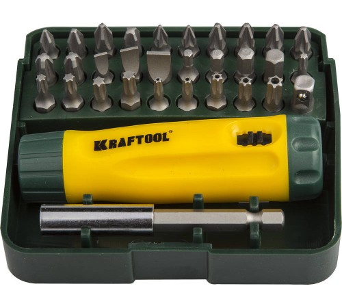 KRAFTOOL 32 шт., отвертка реверсивная 26142-H32 KRAFTOOL 32 шт., отвертка реверсивная 26142-H32
