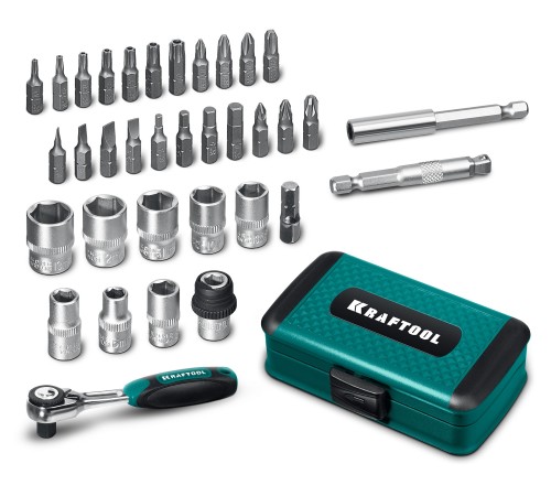 KRAFTOOL X-Drive 35, 35 предм., универсальный набор инструмента 1/4″ (27974) KRAFTOOL X-Drive 35, 35 предм., универсальный набор инструмента 1/4″ (27974)