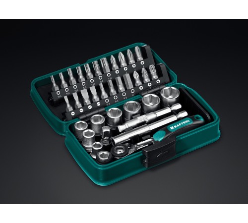 KRAFTOOL X-Drive 35, 35 предм., универсальный набор инструмента 1/4″ (27974) KRAFTOOL X-Drive 35, 35 предм., универсальный набор инструмента 1/4″ (27974)