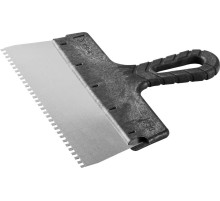 ЗУБР 250 мм, зуб 4 х 4мм, пластиковая ручка, нержавеющий фасадный шпатель (10078-25-04)